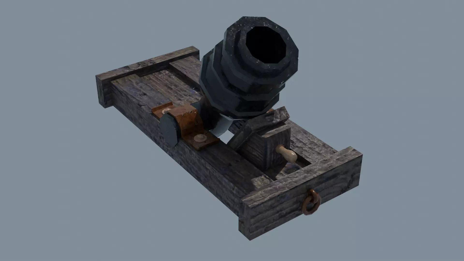 Ship howitzer cannon 64lb - 3D Model - Low-poly 3D model_0