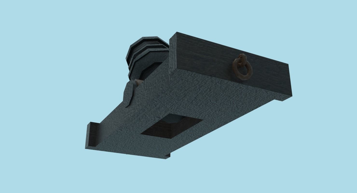 Ship howitzer cannon 64lb - 3D Model - Low-poly 3D model_32