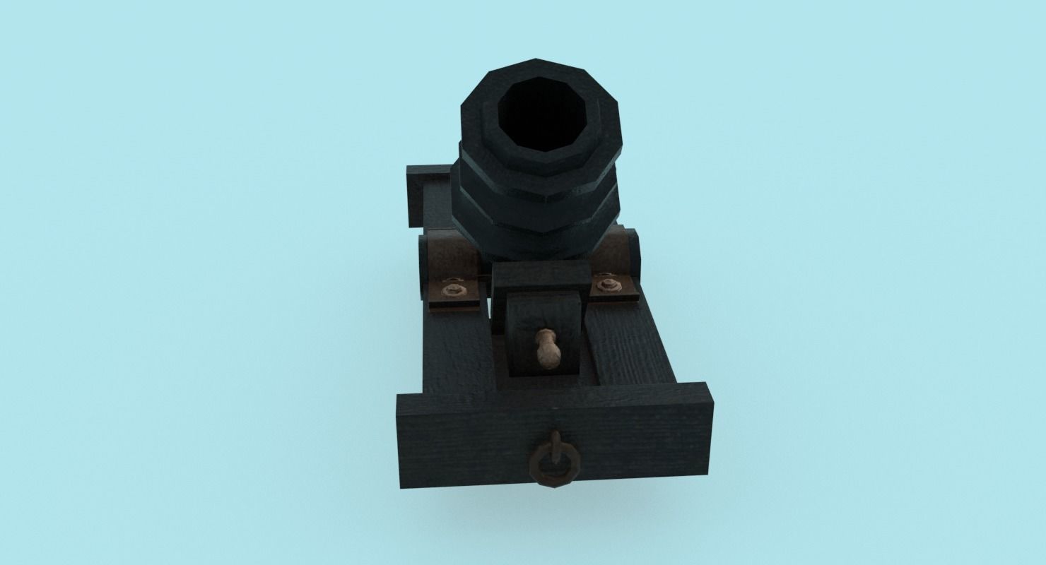 Ship howitzer cannon 64lb - 3D Model - Low-poly 3D model_29