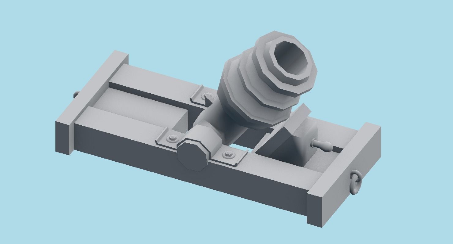 Ship howitzer cannon 64lb - 3D Model - Low-poly 3D model_34