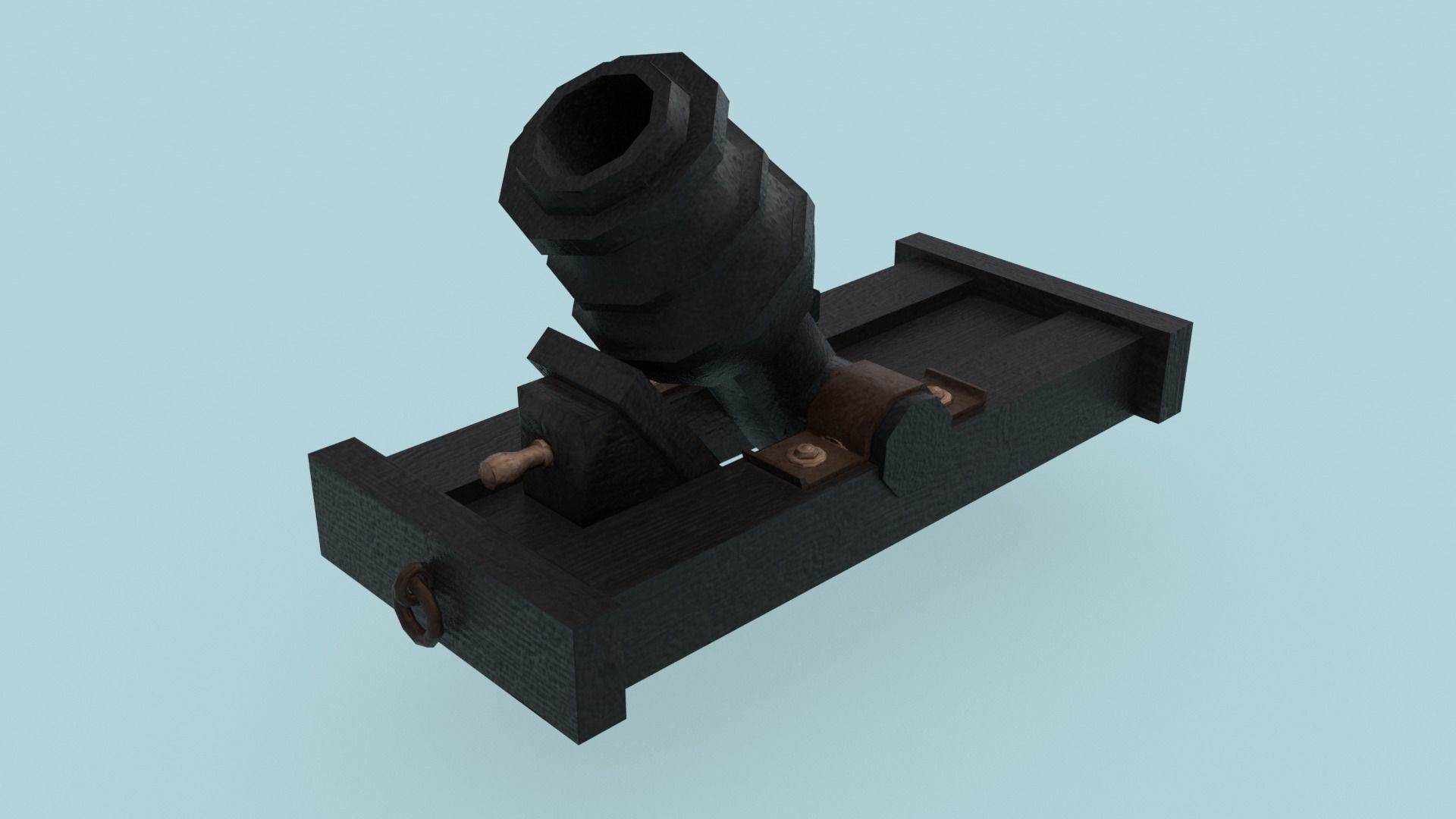 Ship howitzer cannon 64lb - 3D Model - Low-poly 3D model_5