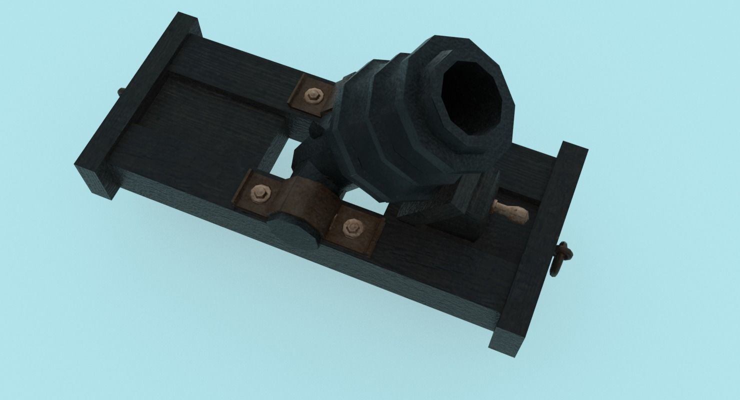Ship howitzer cannon 64lb - 3D Model - Low-poly 3D model_14