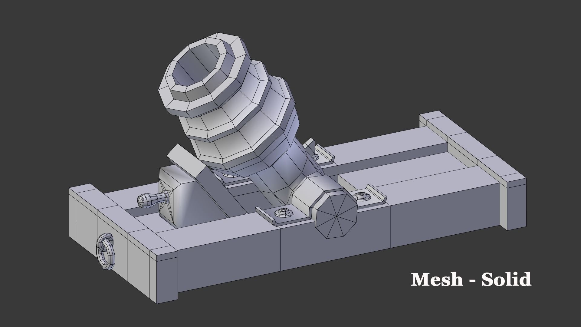 Ship howitzer cannon 64lb - 3D Model - Low-poly 3D model_42