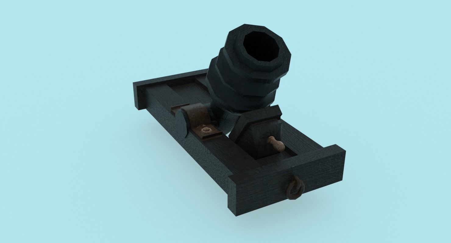Ship howitzer cannon 64lb - 3D Model - Low-poly 3D model_28
