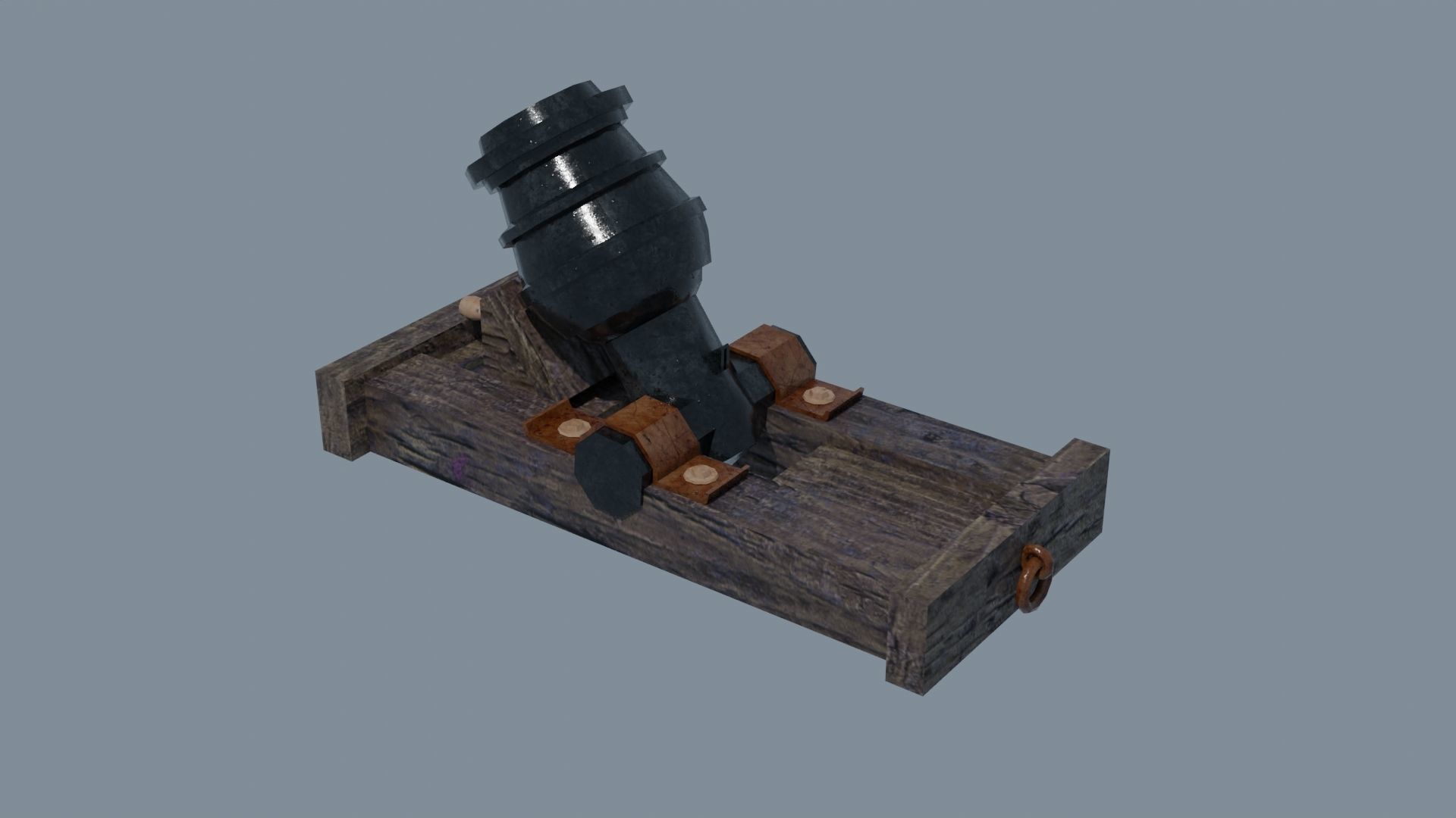 Ship howitzer cannon 64lb - 3D Model - Low-poly 3D model_2