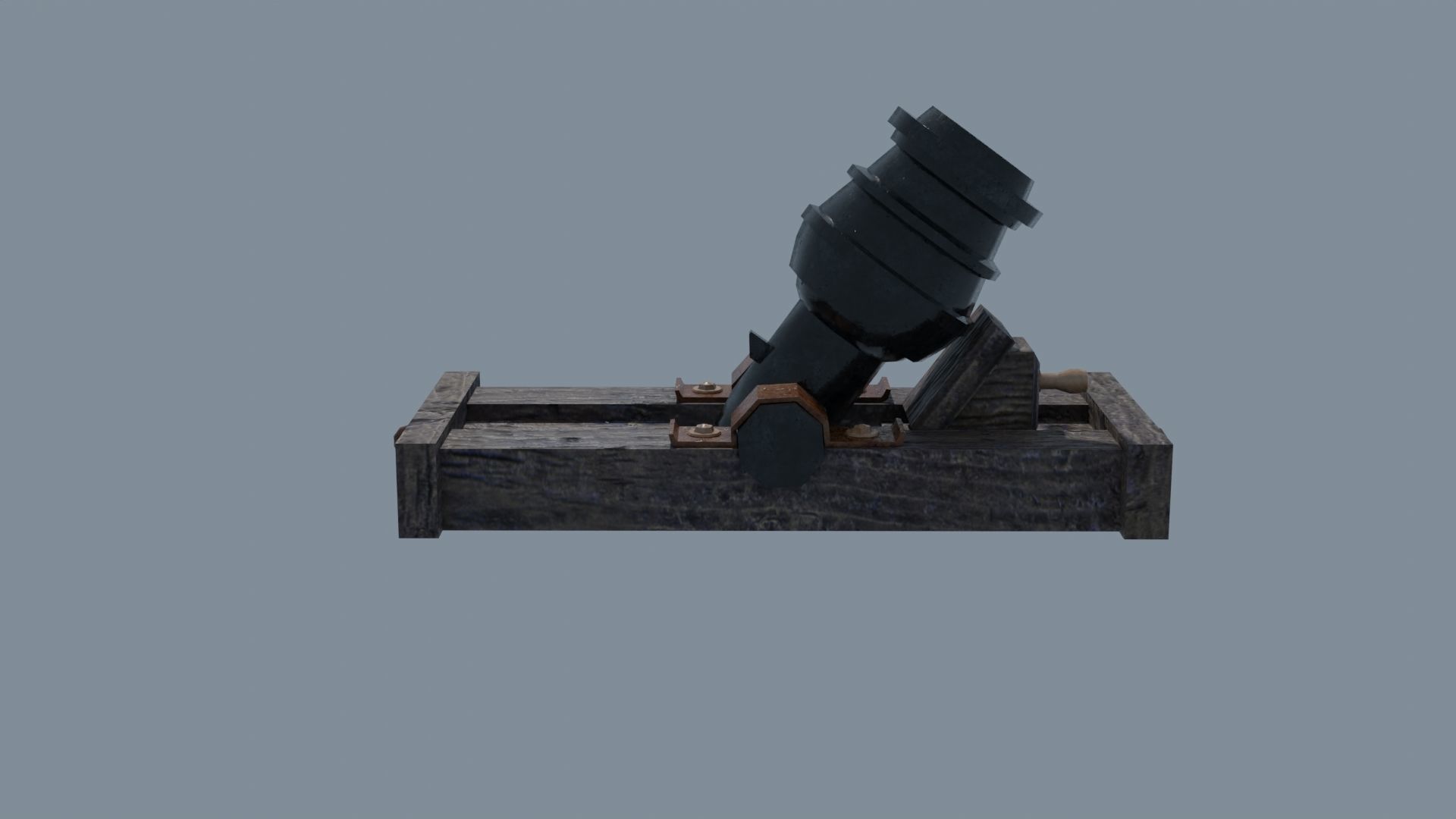 Ship howitzer cannon 64lb - 3D Model - Low-poly 3D model_4