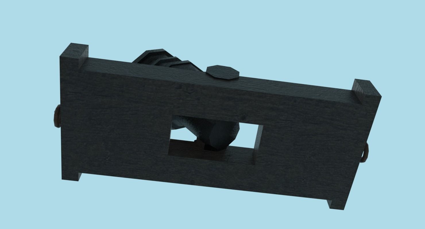 Ship howitzer cannon 64lb - 3D Model - Low-poly 3D model_31