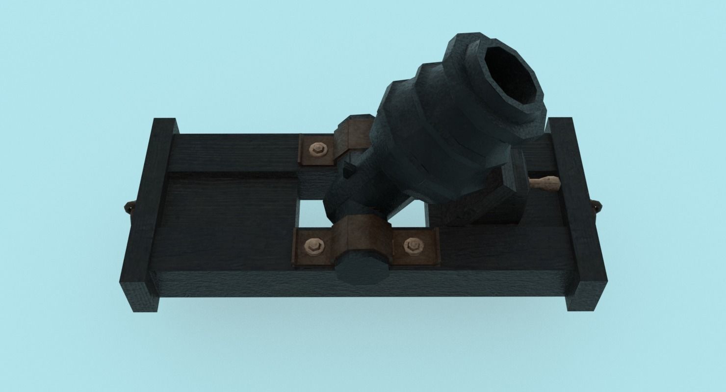 Ship howitzer cannon 64lb - 3D Model - Low-poly 3D model_15