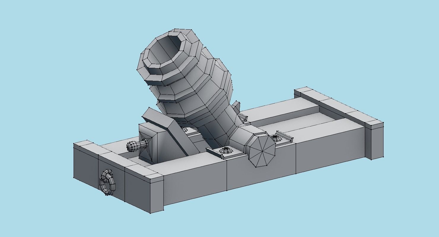 Ship howitzer cannon 64lb - 3D Model - Low-poly 3D model_35