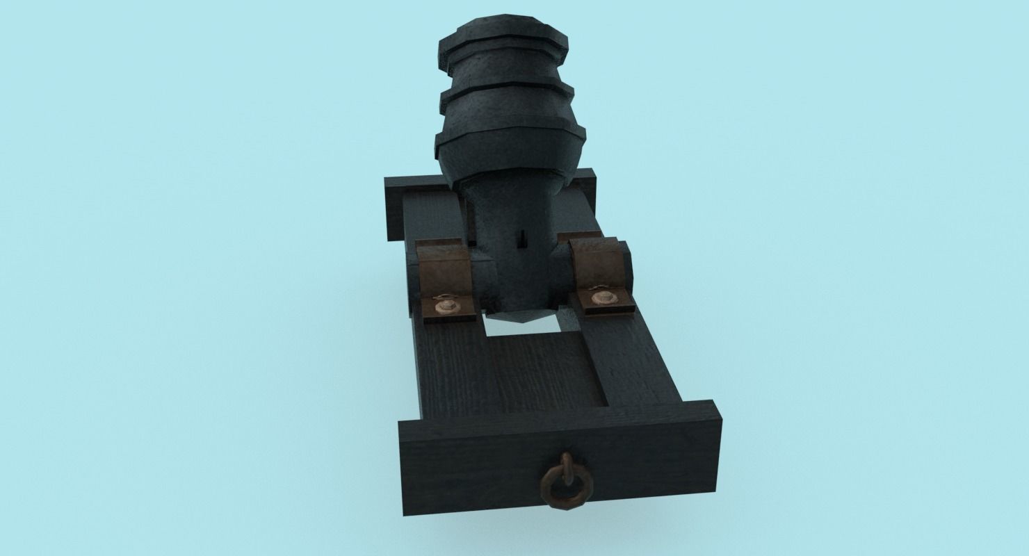 Ship howitzer cannon 64lb - 3D Model - Low-poly 3D model_22