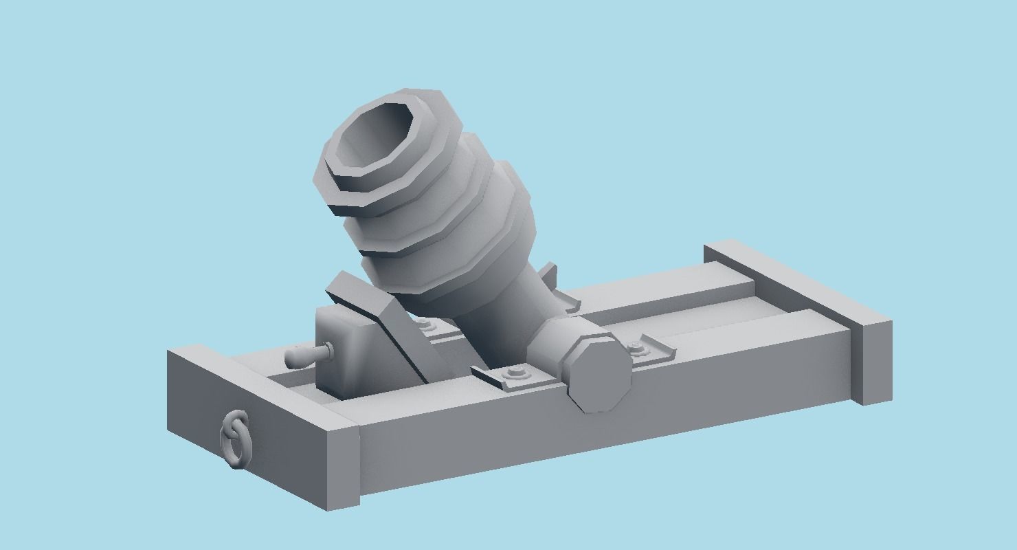 Ship howitzer cannon 64lb - 3D Model - Low-poly 3D model_33