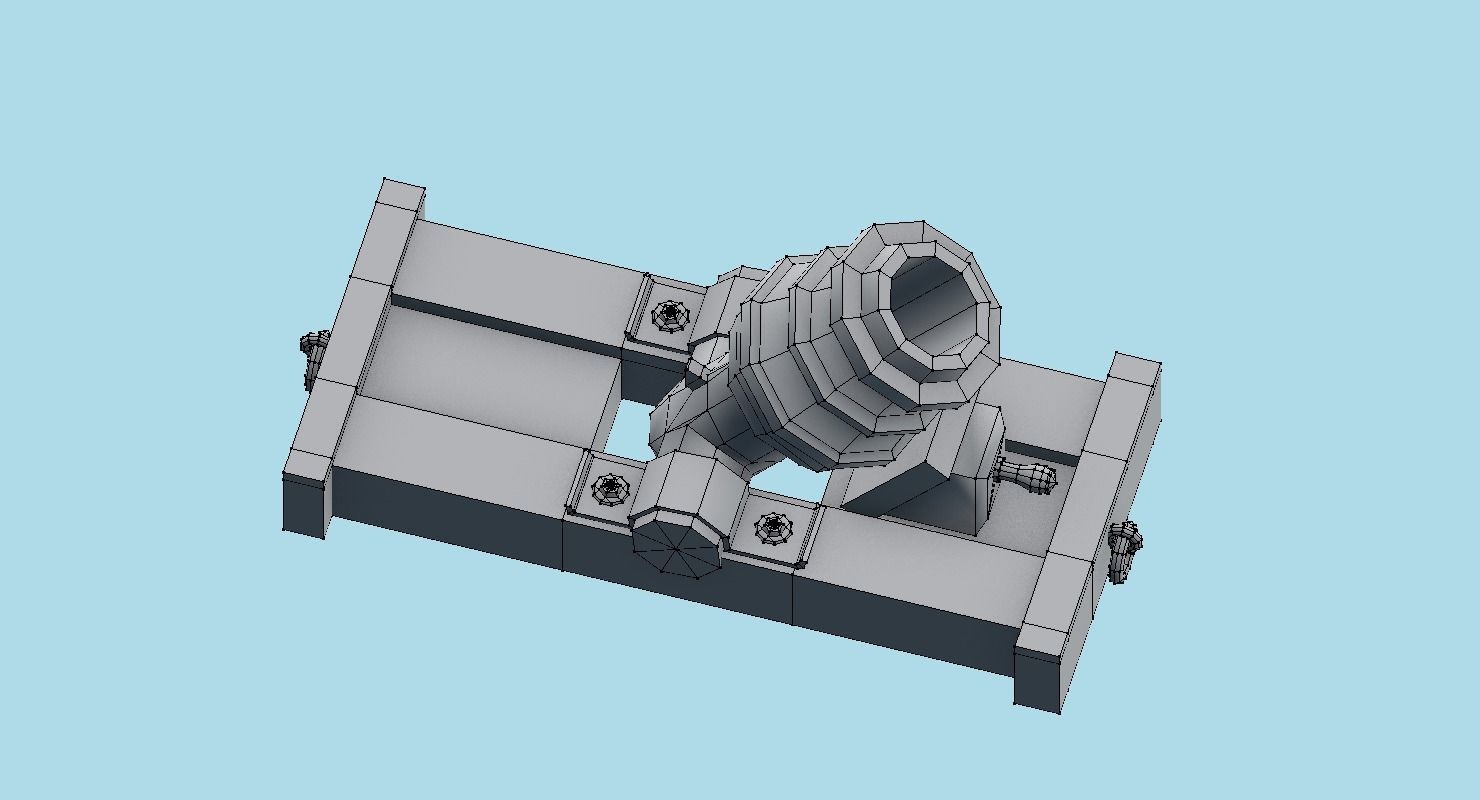 Ship howitzer cannon 64lb - 3D Model - Low-poly 3D model_38