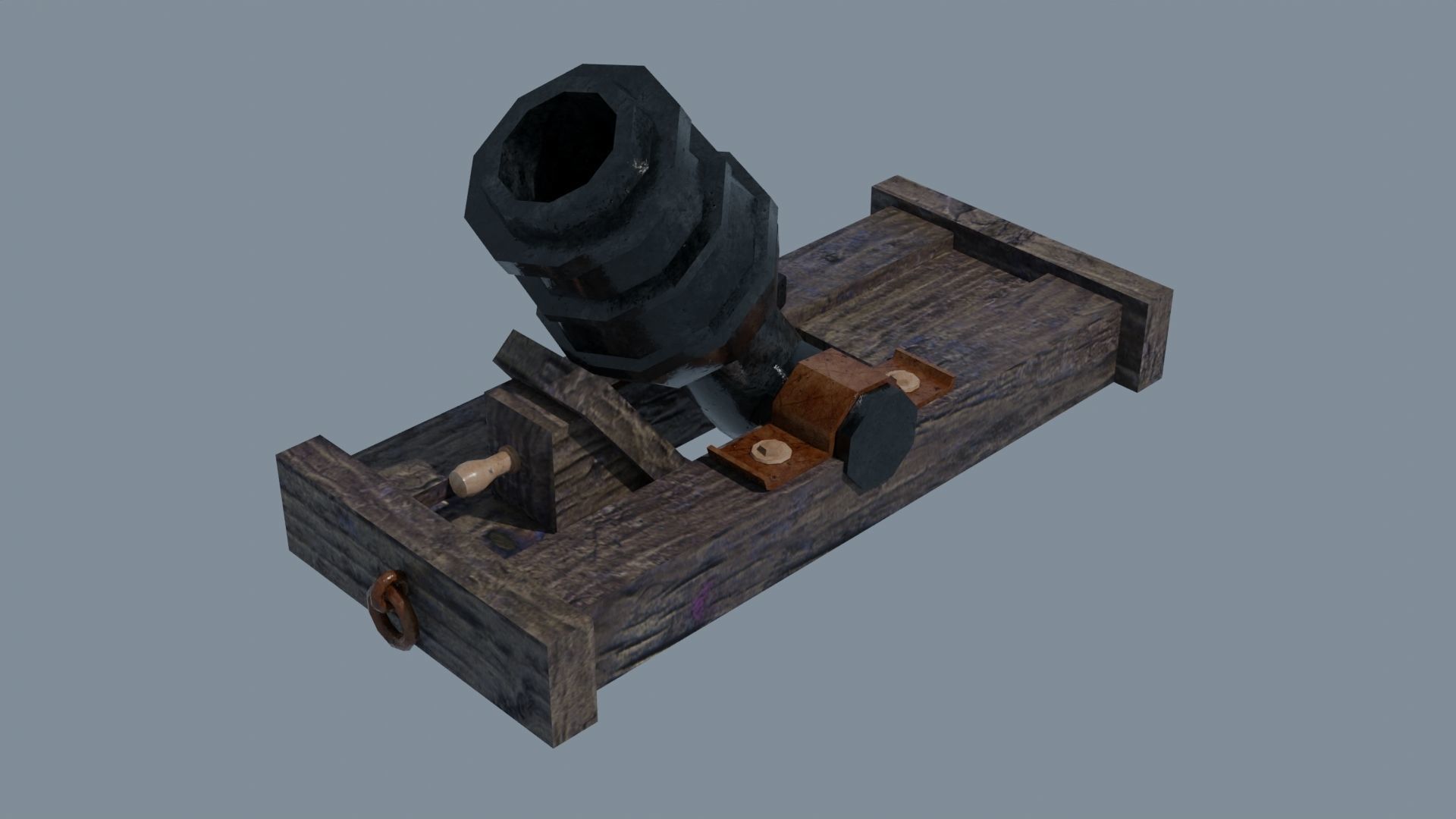 Ship howitzer cannon 64lb - 3D Model - Low-poly 3D model_1