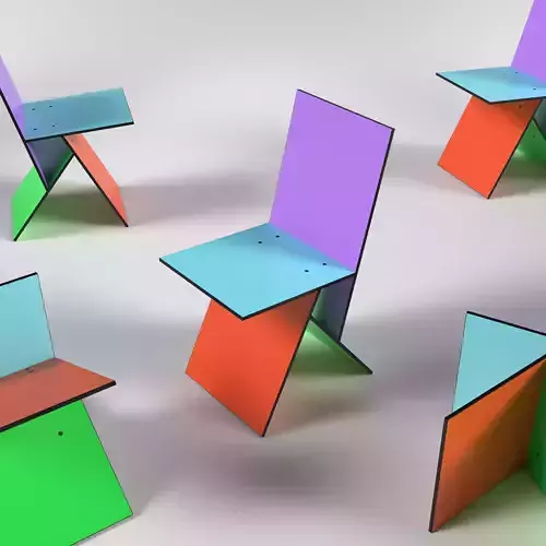 VilbertChair model four colorful folding chairs