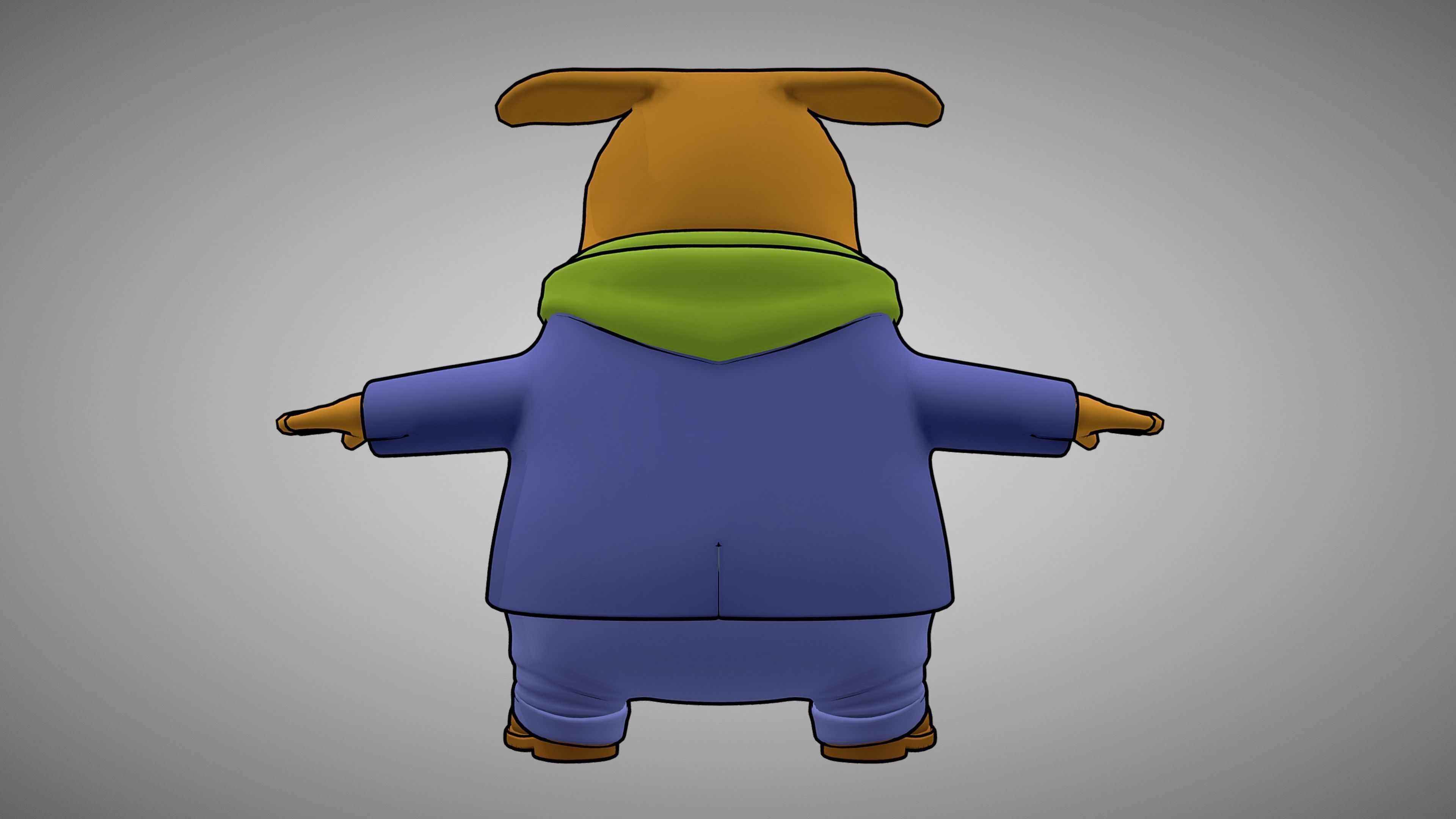 Dog Character Toon Style with blendshapes 3D model_3