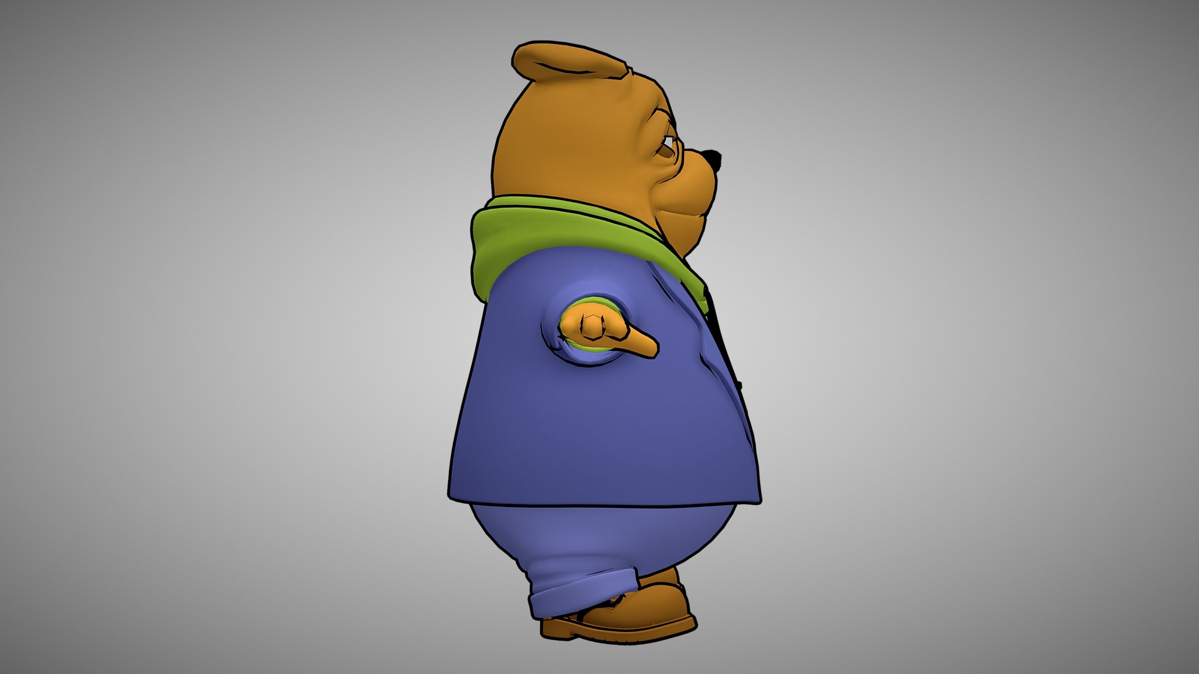 Dog Character Toon Style with blendshapes 3D model_2