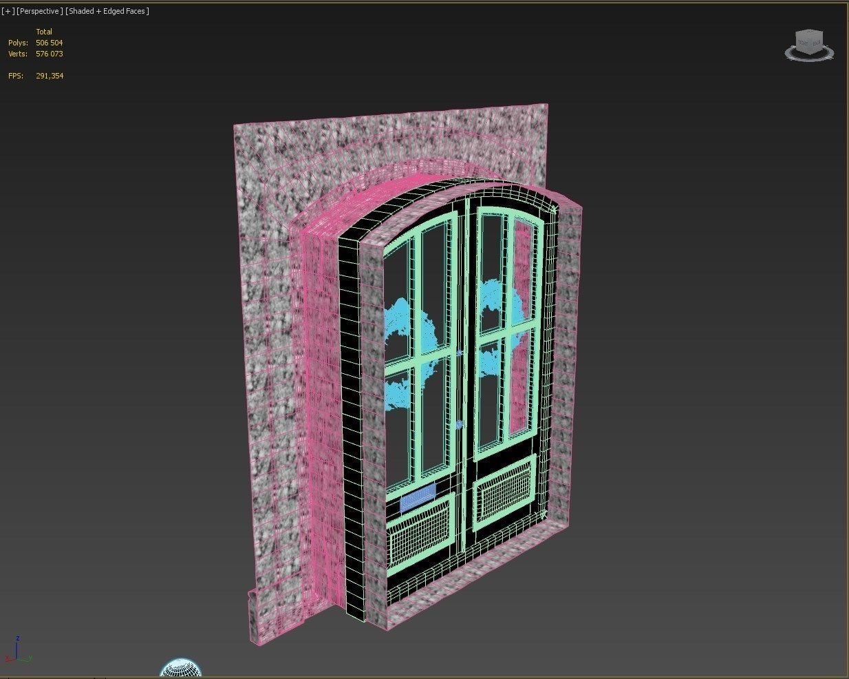 Entrance classic door 07 3D model_11