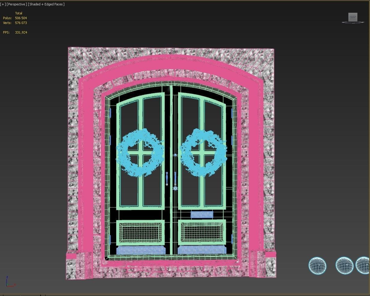 Entrance classic door 07 3D model_13