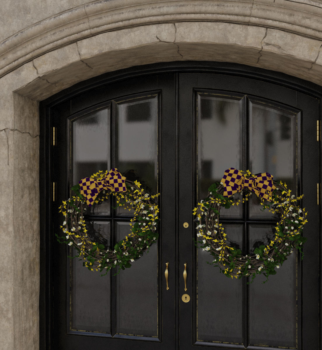 Entrance classic door 07 3D model_5