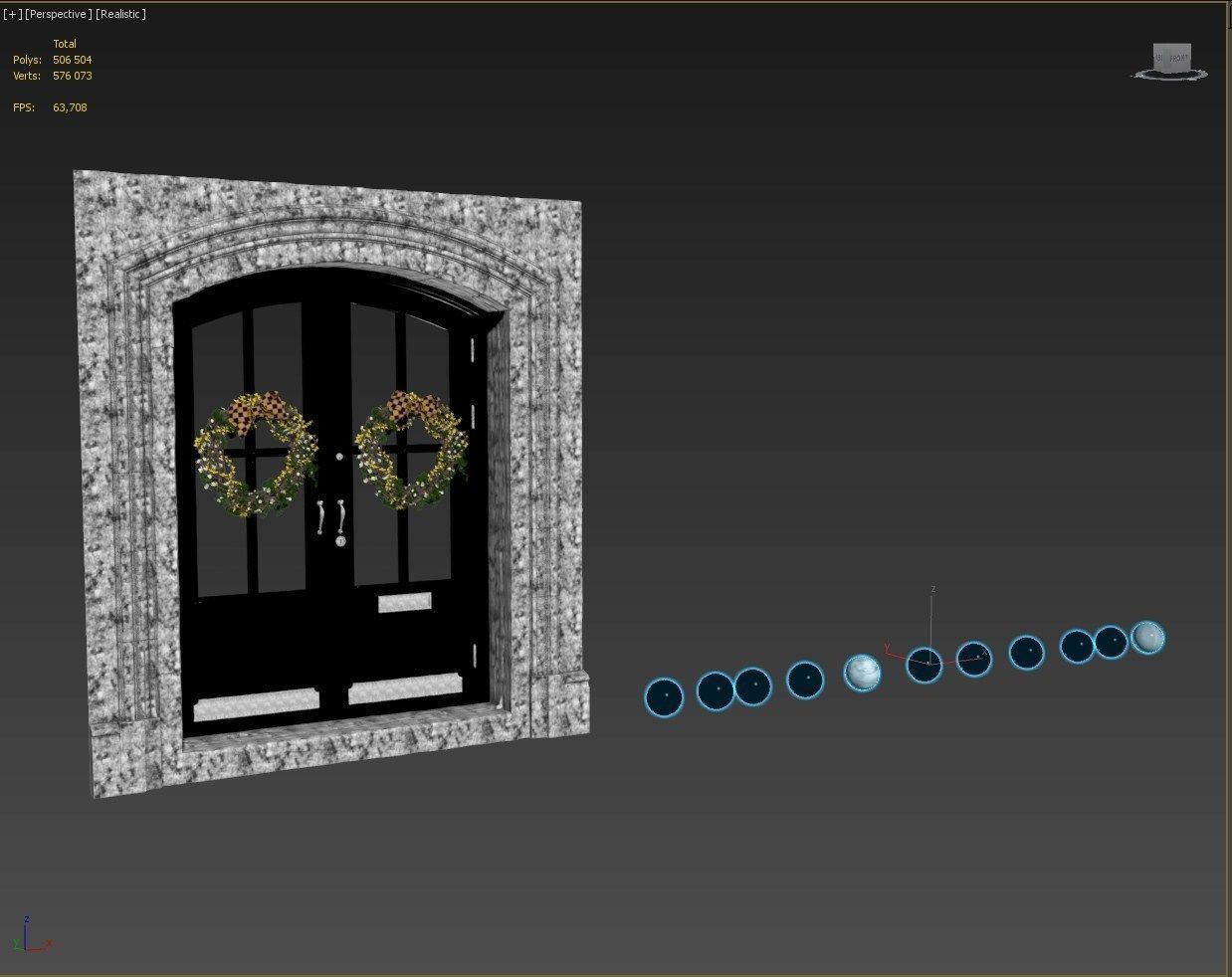 Entrance classic door 07 3D model_12