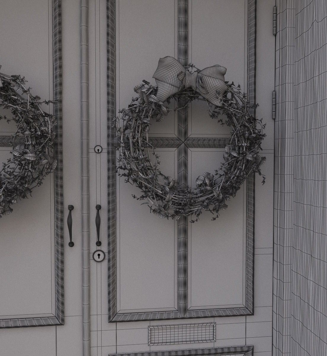 Entrance classic door 07 3D model_10