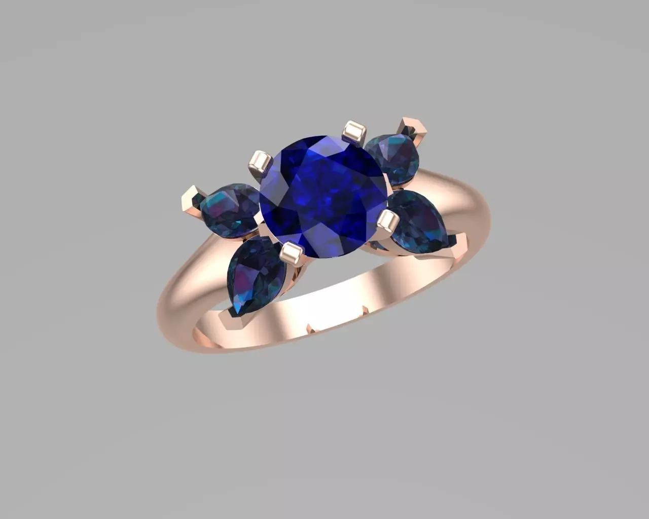Marquise diamond golden rings NN122 3D print model