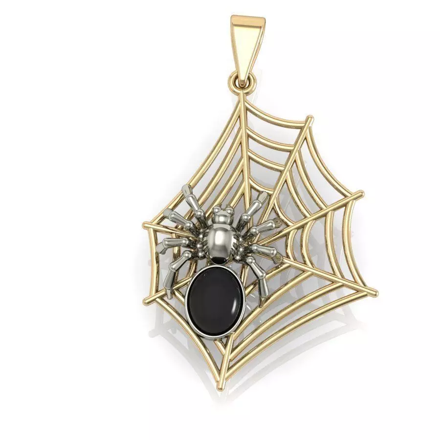 pendant spider on the web  3D print model_0
