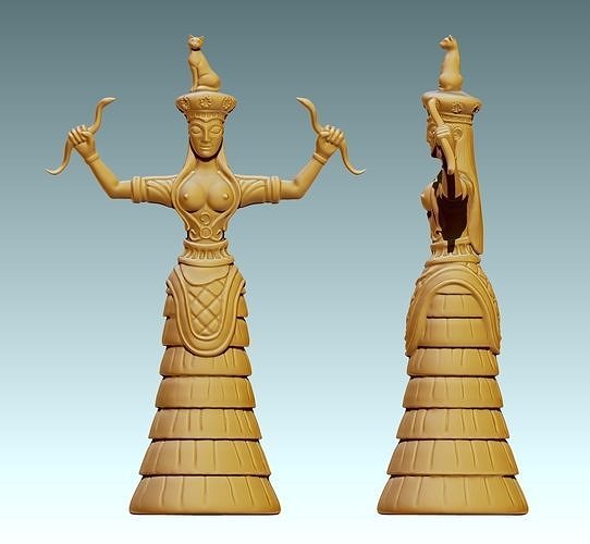 The Snake Goddess - Ancient Cretense culture-  Stl files -  3D print model