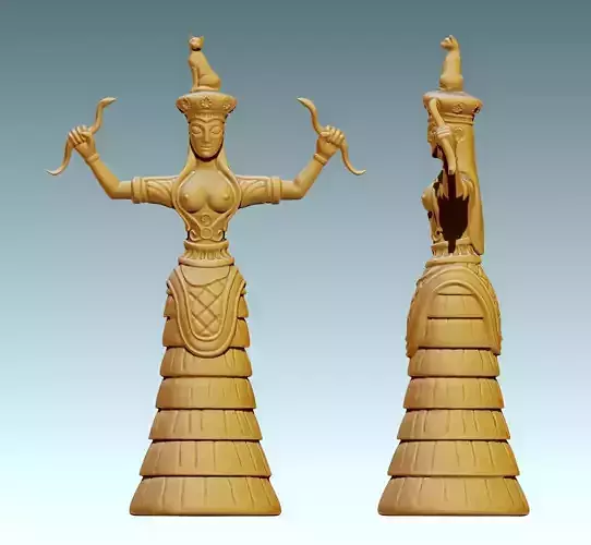 The Snake Goddess - Ancient Cretense culture-  Stl files -  3D print model