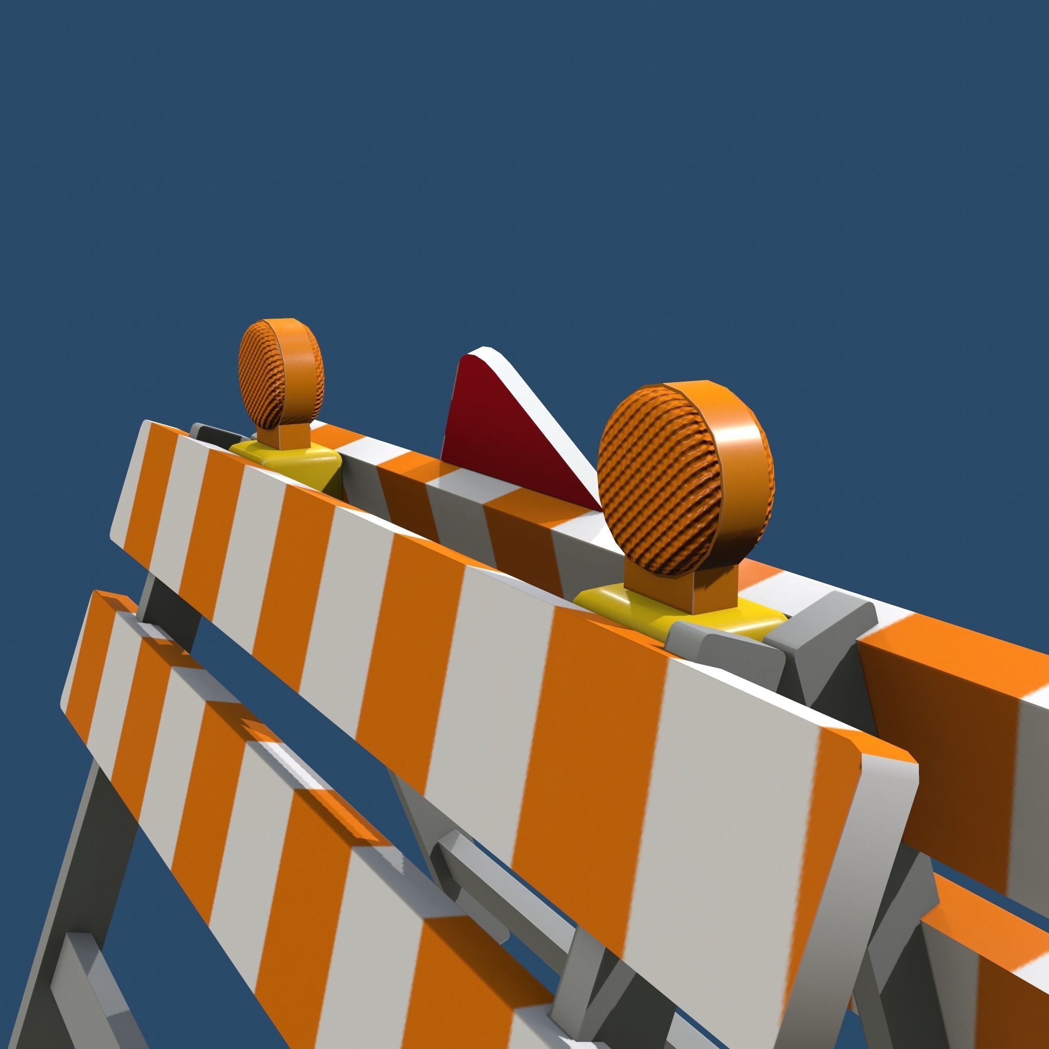 Traffic Alert Road Block Sign Free low-poly 3D model_19
