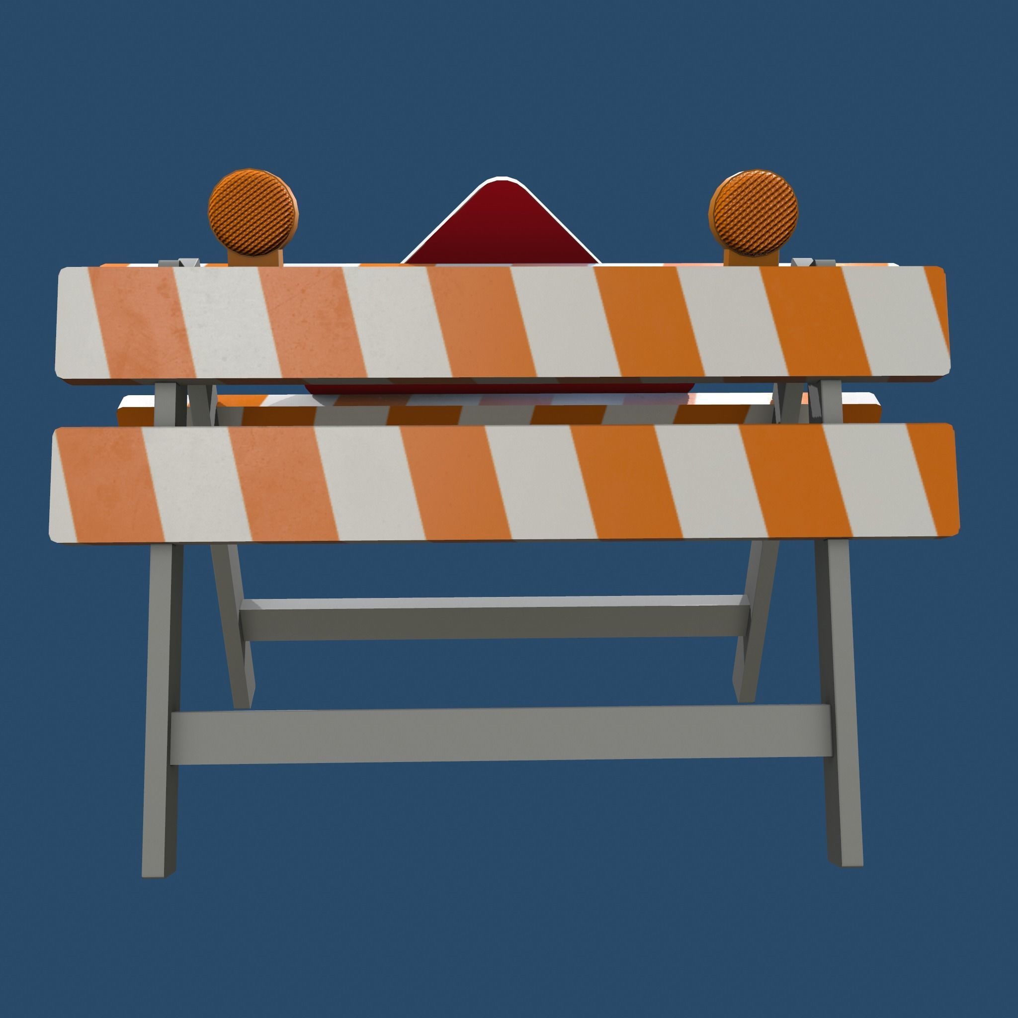 Traffic Alert Road Block Sign Free low-poly 3D model_7