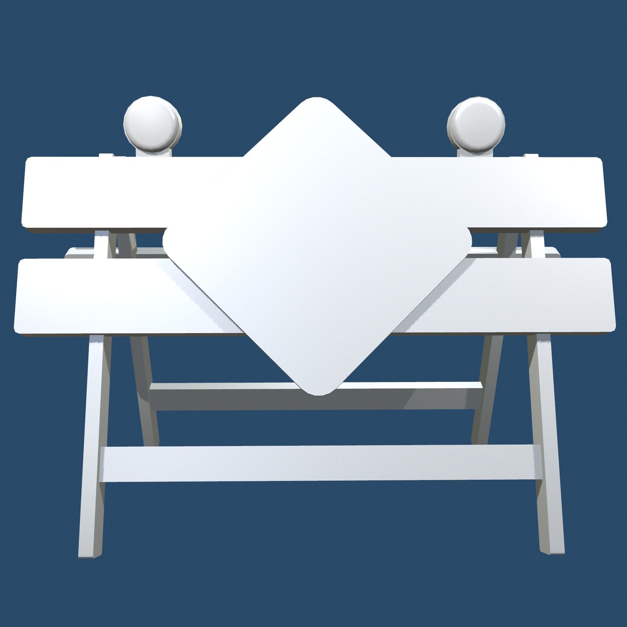 Traffic Alert Road Block Sign Free low-poly 3D model_10