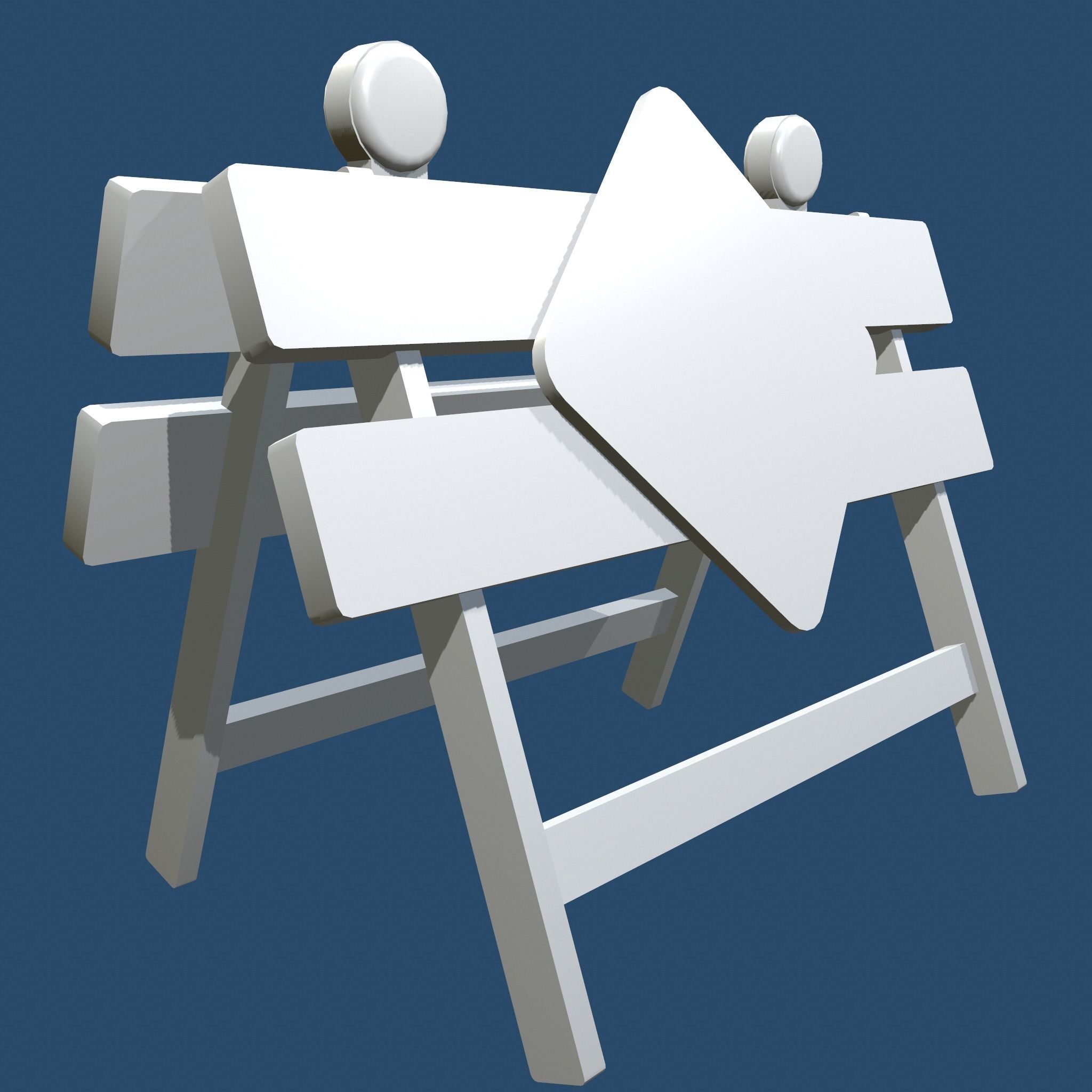 Traffic Alert Road Block Sign Free low-poly 3D model_14