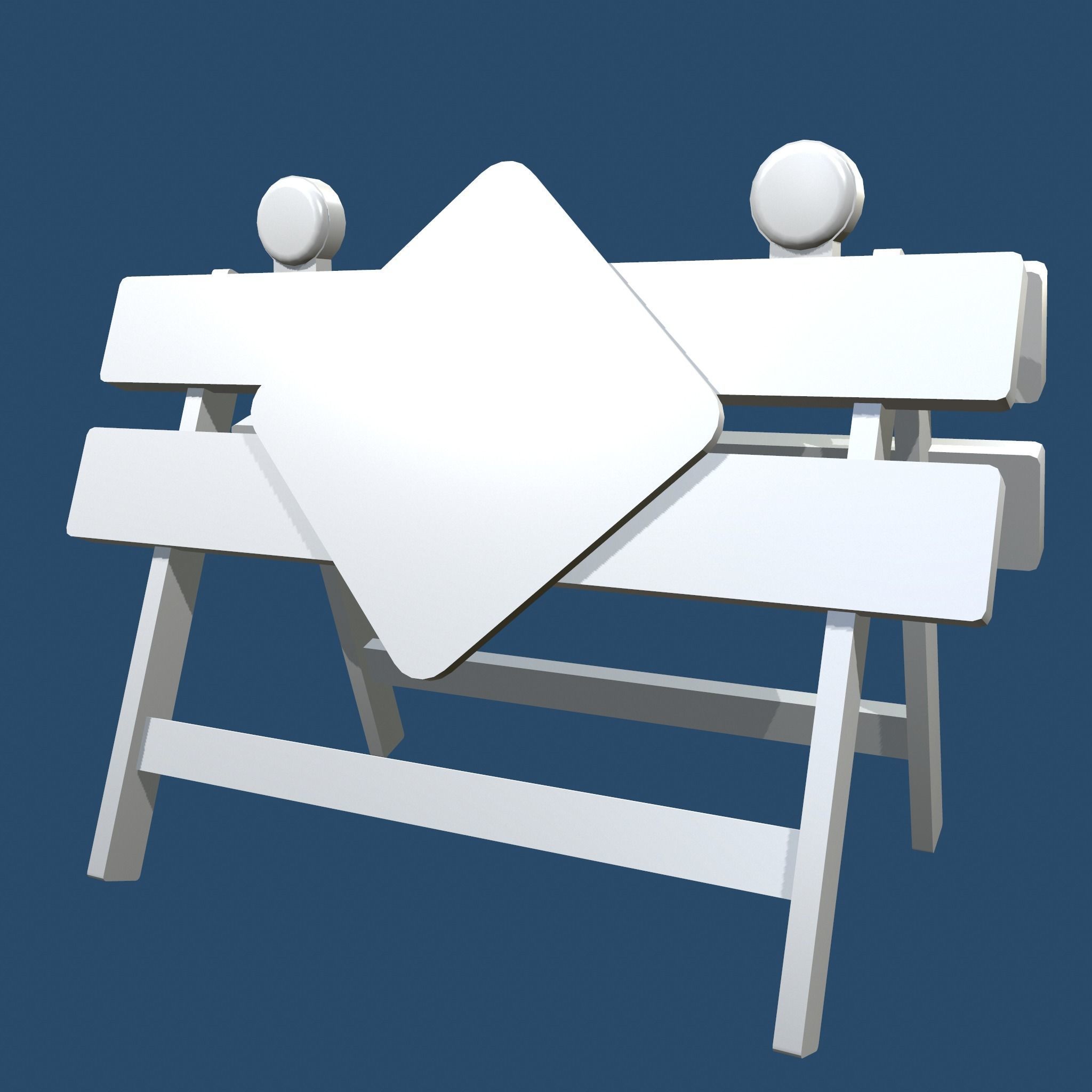 Traffic Alert Road Block Sign Free low-poly 3D model_12