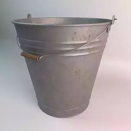 Old steel bucket
