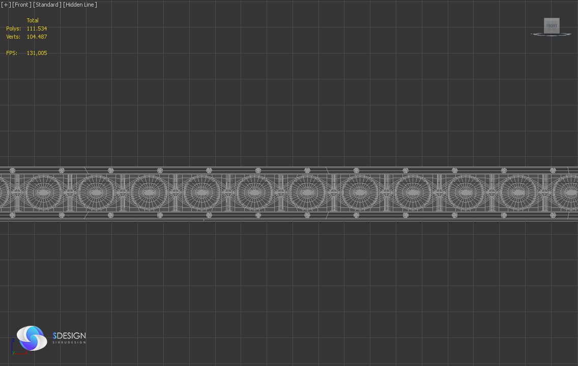 Led bar 3D model_2