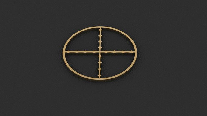 Crosshair gold cross 3D print model