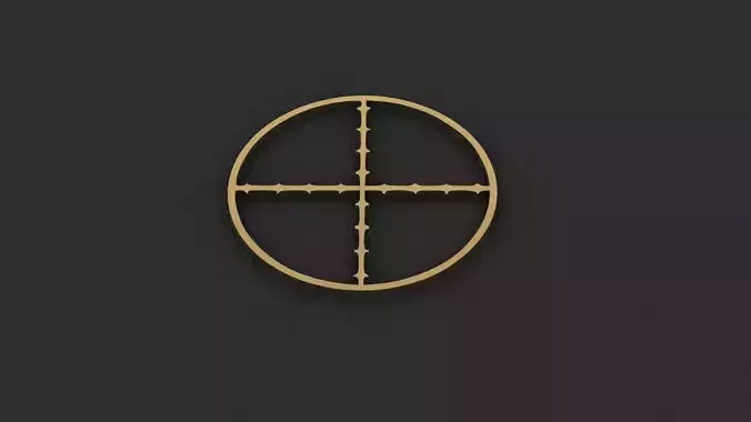 Crosshair gold cross 3D print model