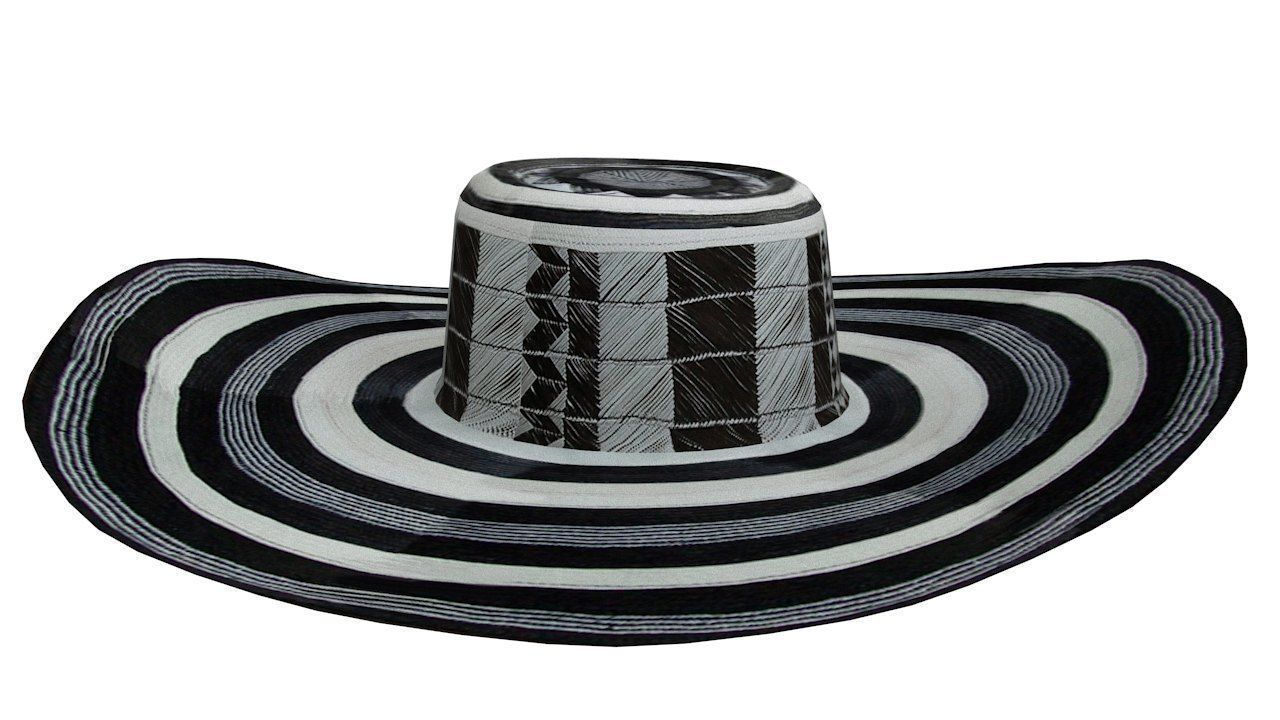 Traditional colombian vueltiao hat 3D model_4