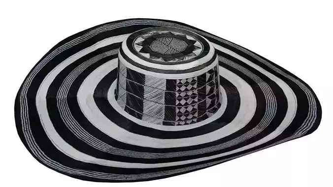 Traditional colombian vueltiao hat 3D model