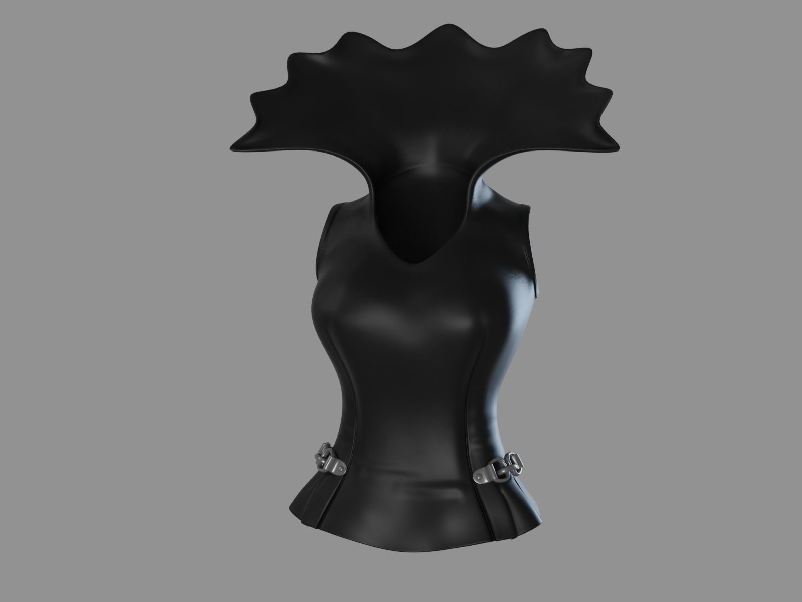 Victorian Gothic Dress2 Low-poly 3D model_13