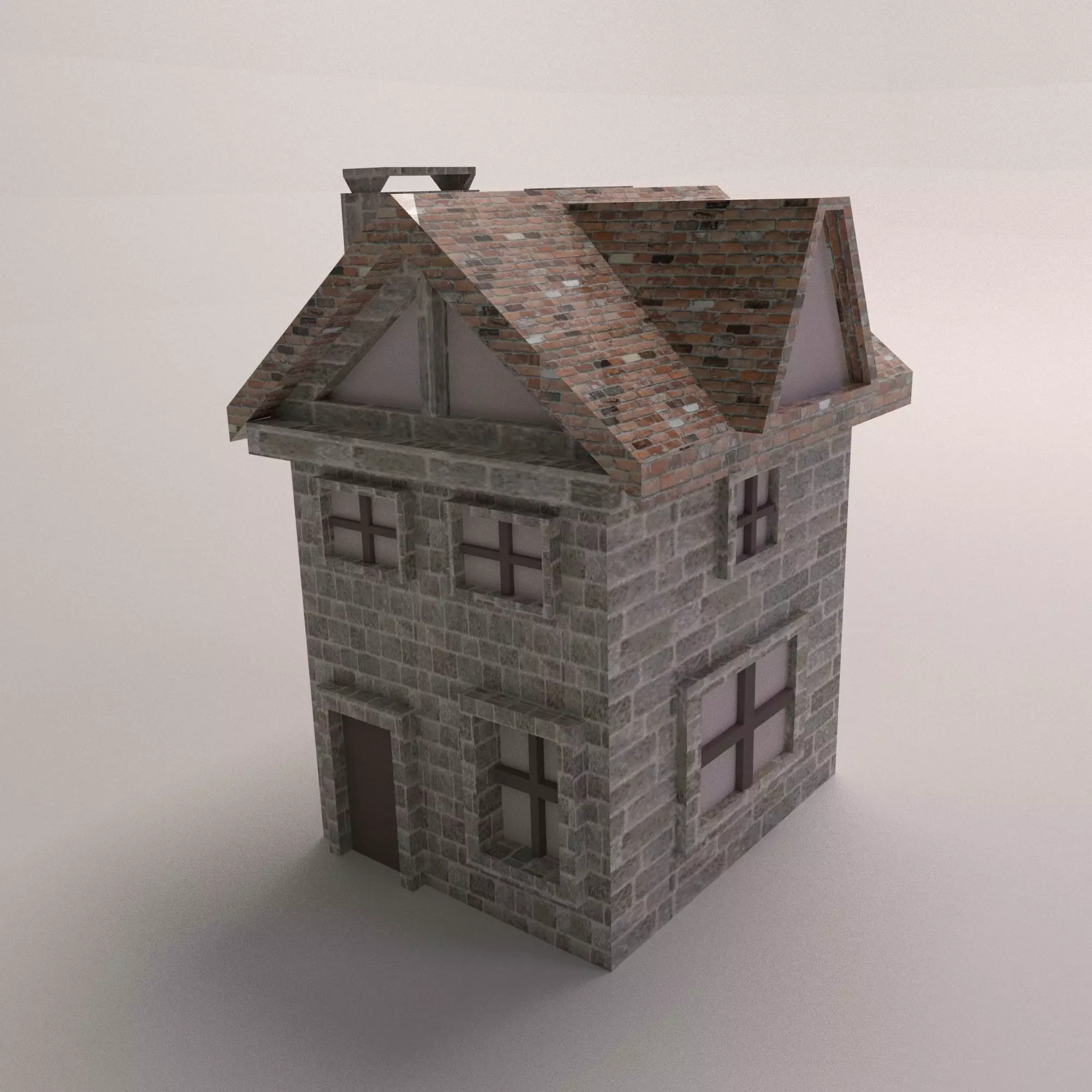 low poly house Low-poly 3D model