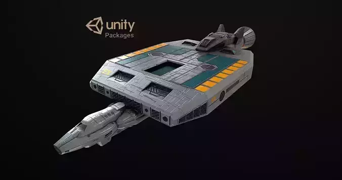 Spaceship 19x VR ready  2k poly Low-poly 3D model