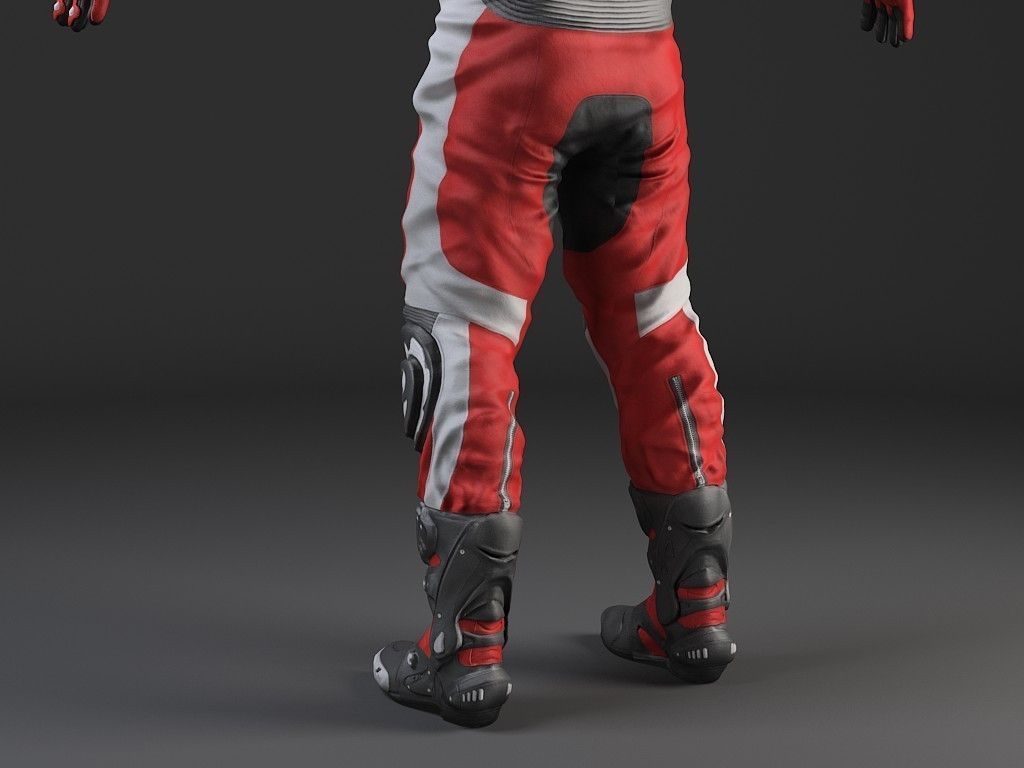 Motorcycle Rider - Rigged 3D model_7
