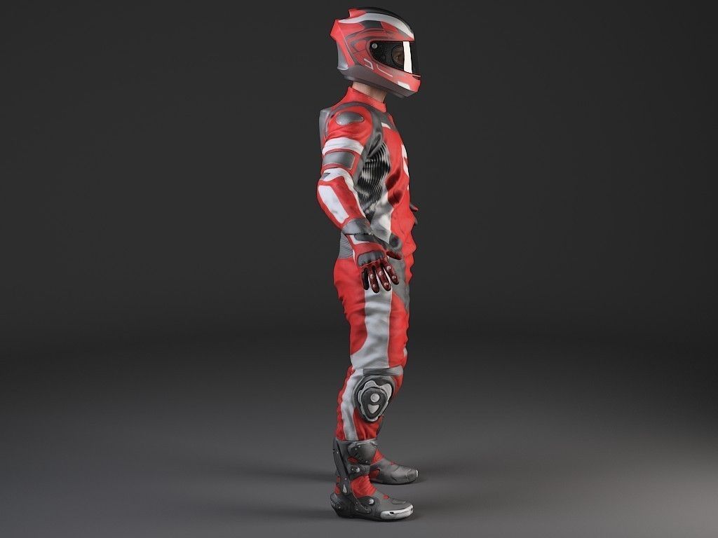 Motorcycle Rider - Rigged 3D model_5