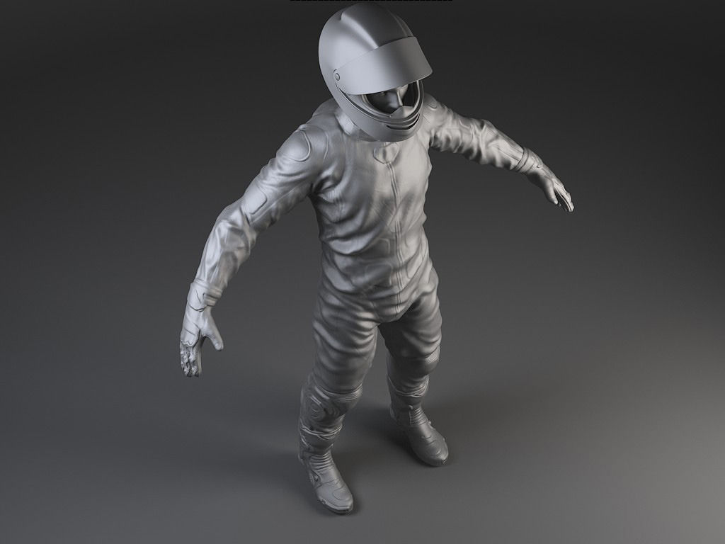 Motorcycle Rider - Rigged 3D model_14