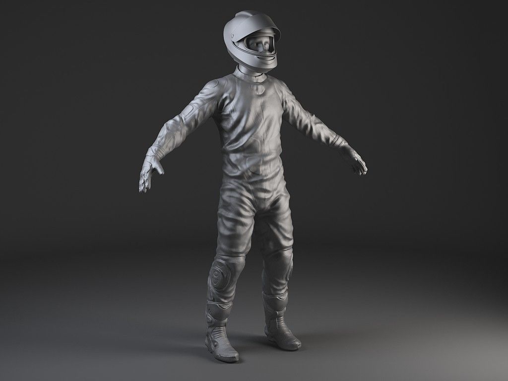 Motorcycle Rider - Rigged 3D model_11