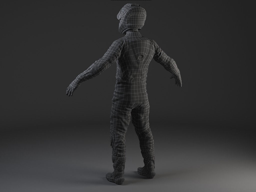 Motorcycle Rider - Rigged 3D model_16