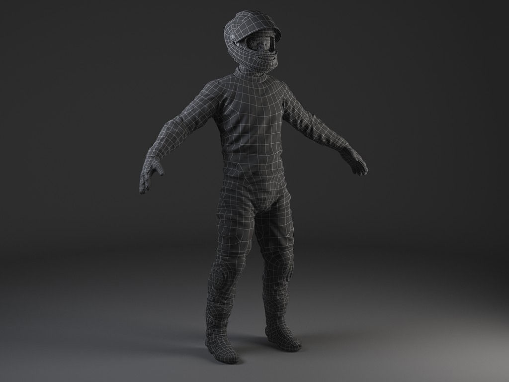 Motorcycle Rider - Rigged 3D model_15