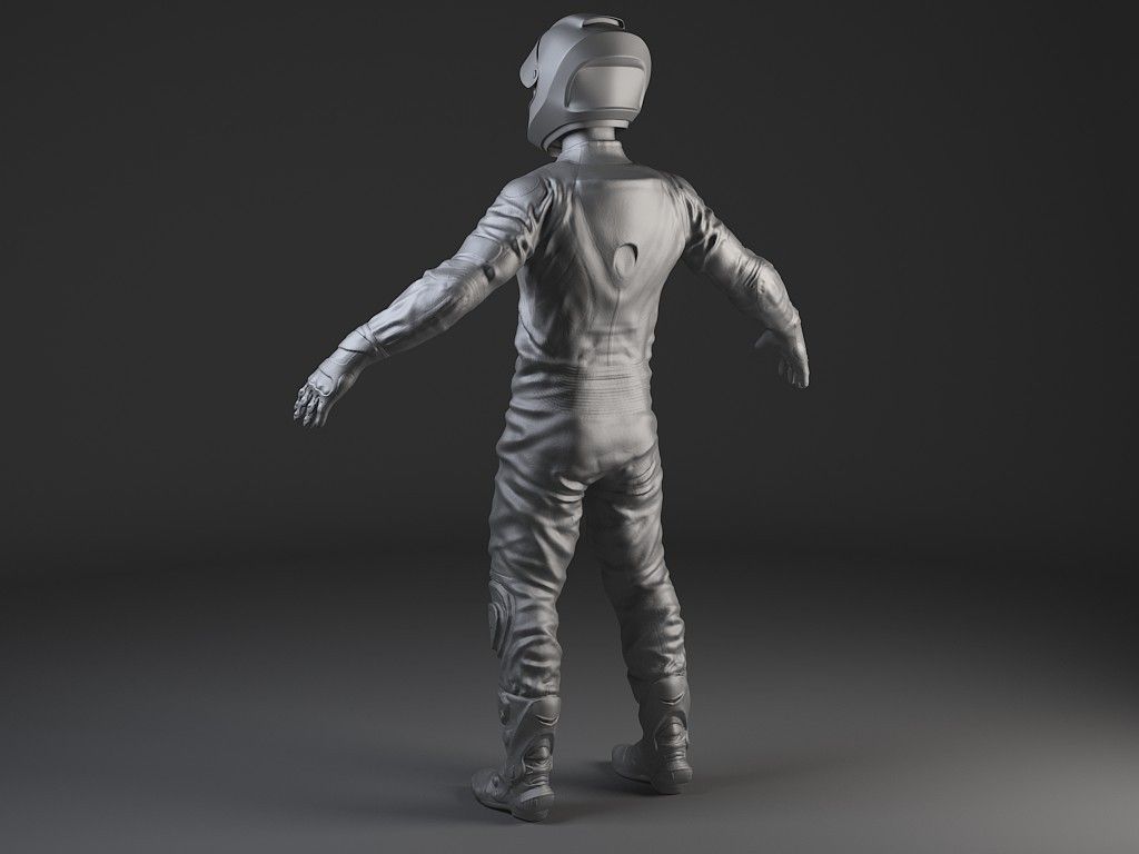 Motorcycle Rider - Rigged 3D model_12